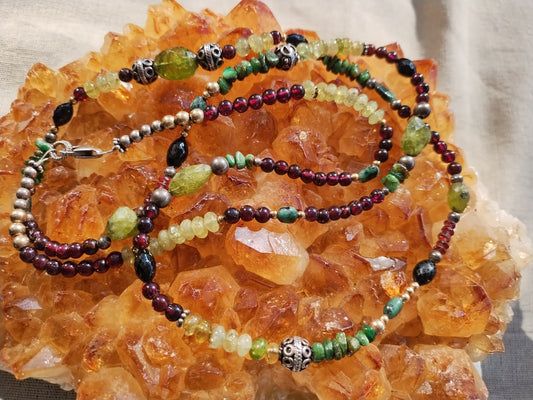 Garnet Galore & Sterling Silver Body Necklace